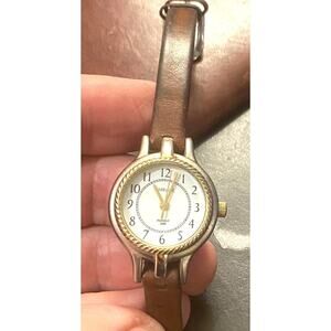Women's 25mm Two Tone Carriage Watch, WR 30M, Indiglo